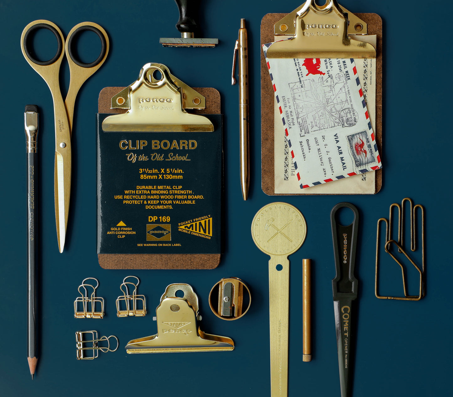 Old School Clipboard/ A4/ Gold Clip