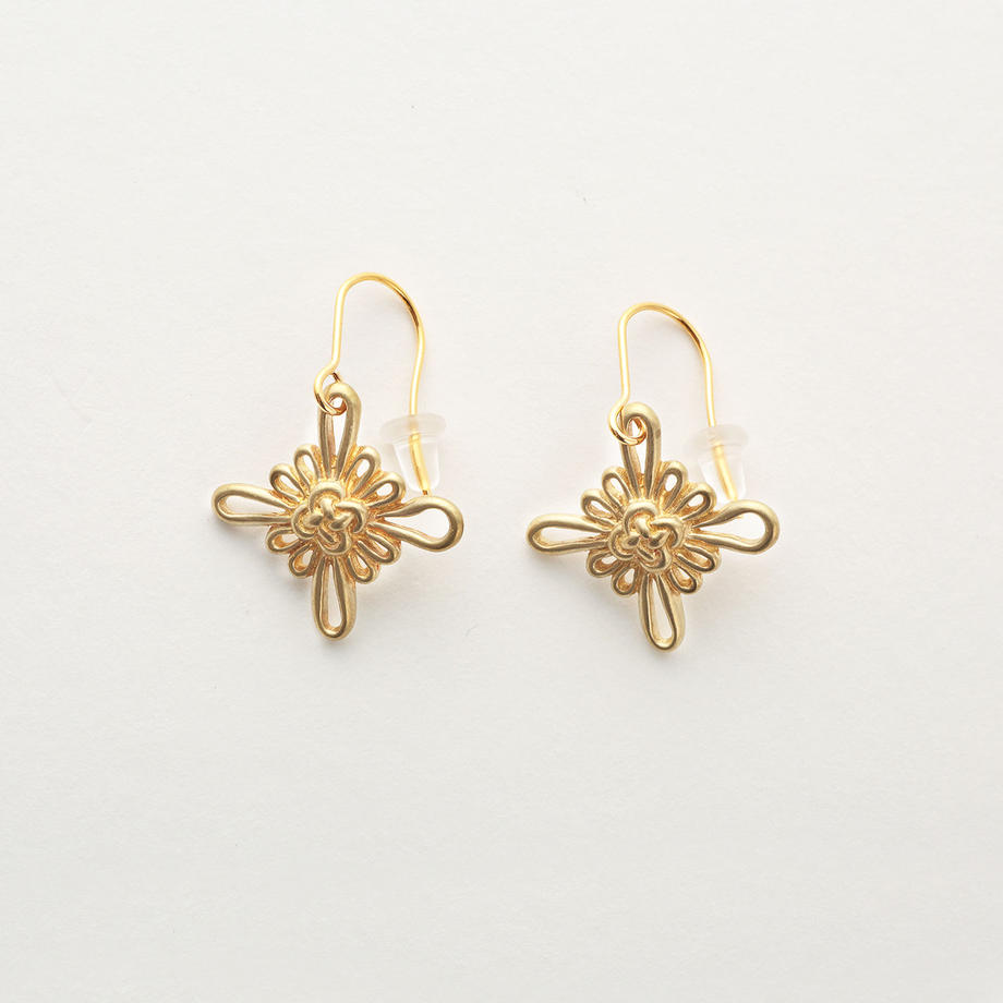 china button earring