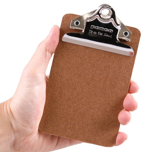 Old School Clipboard/ Mini/ Silver Clip