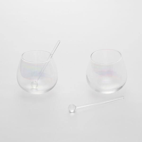 Babble Glass with Glass Stirrers / Set of 2