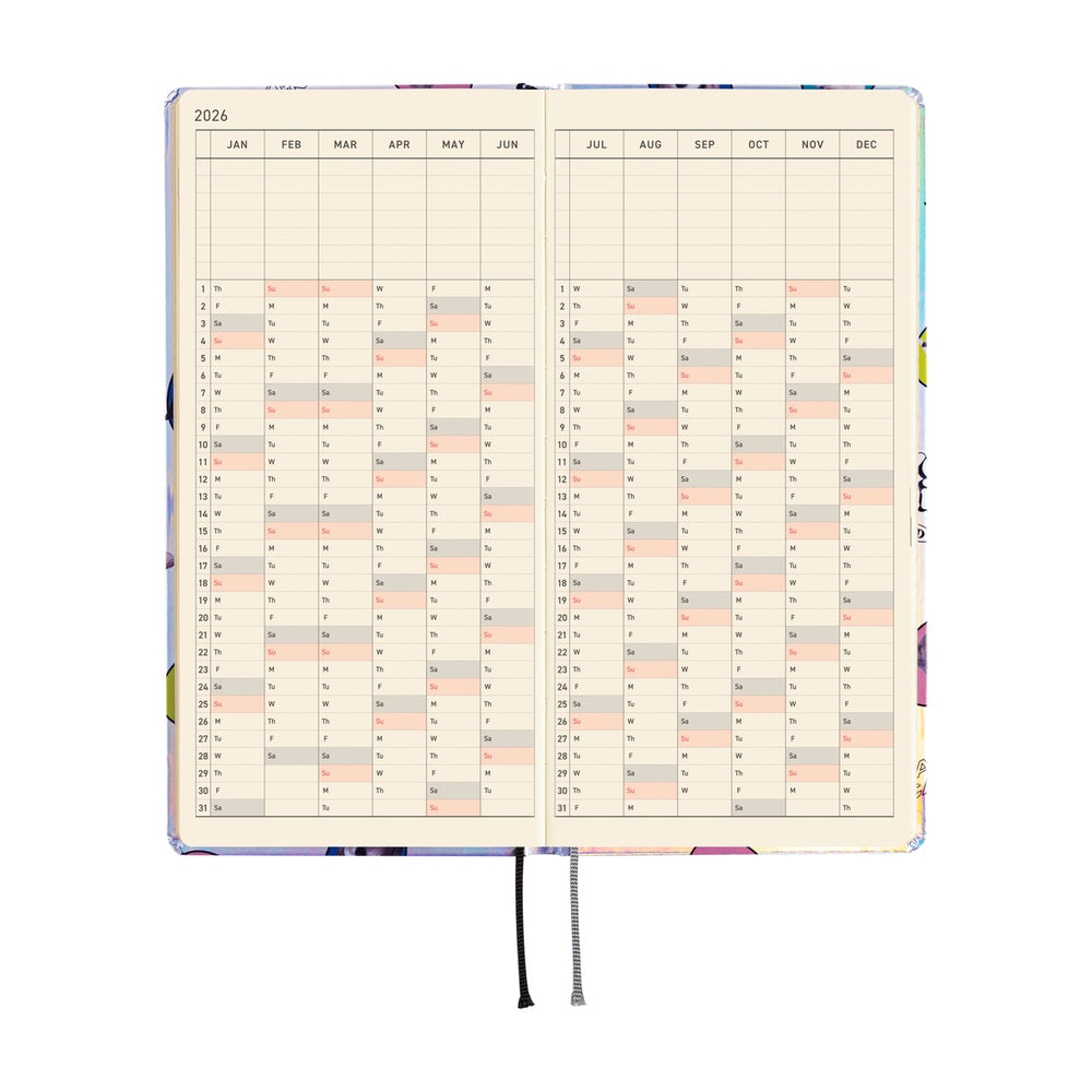 Hobonichi Techo 2026 Weeks : Candy Stripper: Random Dog & Cat (Aurora)