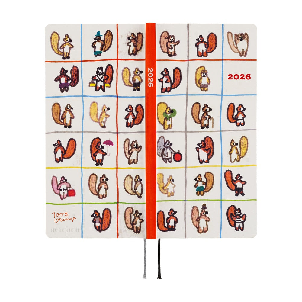 Hobonichi Techo 2026 Weeks : 100%ORANGE: Squirrel’s Moving Day