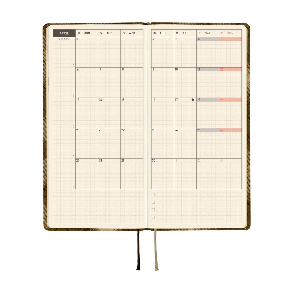 Hobonichi Techo 2026 Weeks : Shirt Fabric: Foggy Plaid