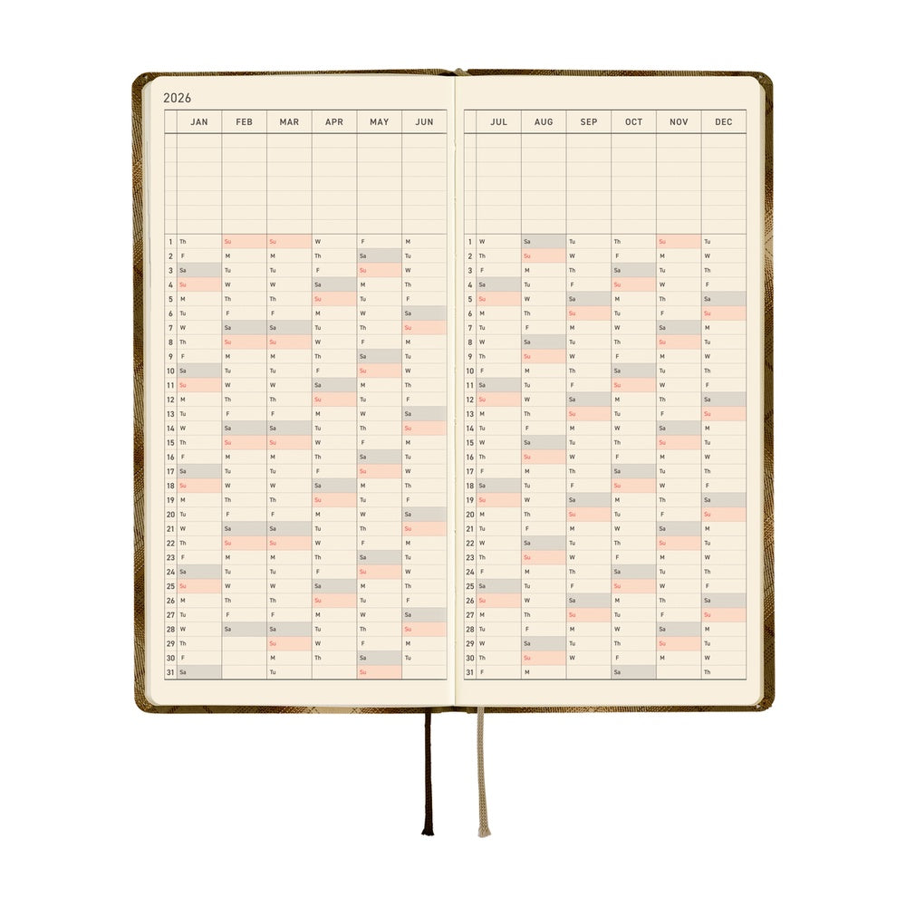 Hobonichi Techo 2026 Weeks : Shirt Fabric: Foggy Plaid