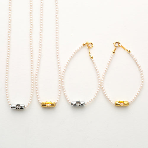 Pearl ball chain necklace