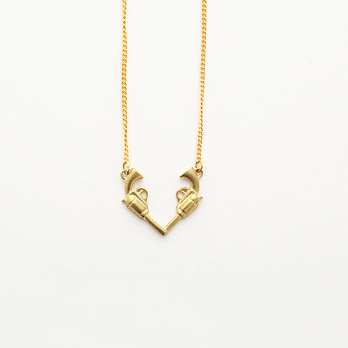 Gun heart necklace