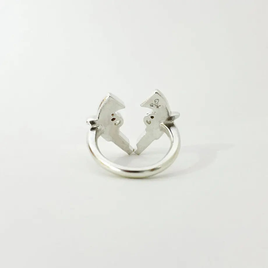 gun heart ring sv925