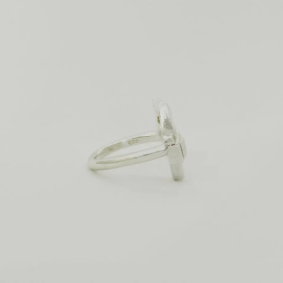 gun heart ring sv925