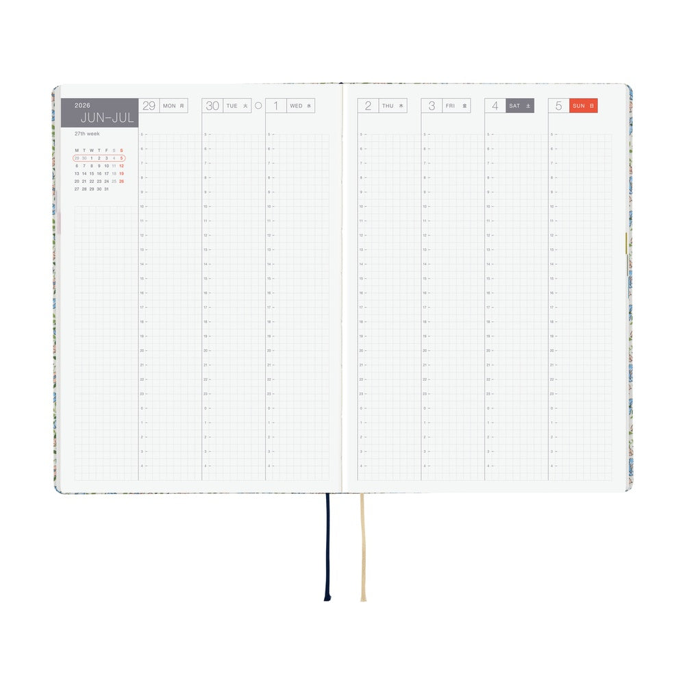 Hobonichi Techo 2026 HON A5 : Liberty Fabrics: Sasha Kiora
