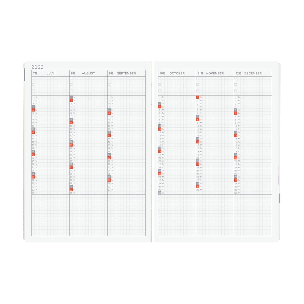 Hobonichi Techo 2026 HON A5 : Paper Series: Black Gingham