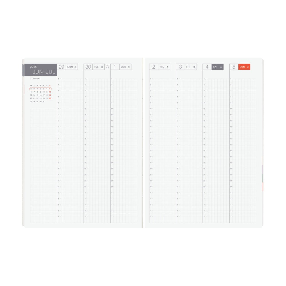 Hobonichi Techo 2026 HON A5 : Paper Series: Black Gingham