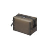 Nähe Soft Grid Pouch in small size, Gray semi-transparent grid PVC with black zipper and side pull tab.