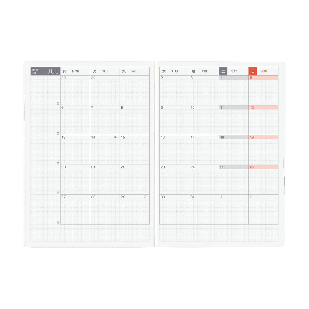 Hobonichi Techo 2026 HON A6 : Paper Series: Black Gingham