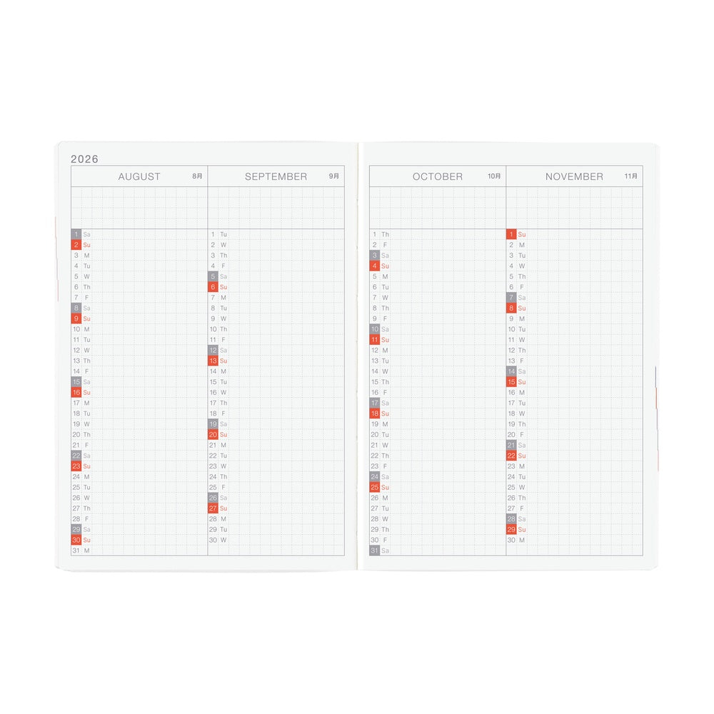 Hobonichi Techo 2026 HON A6 : Paper Series: Black Gingham