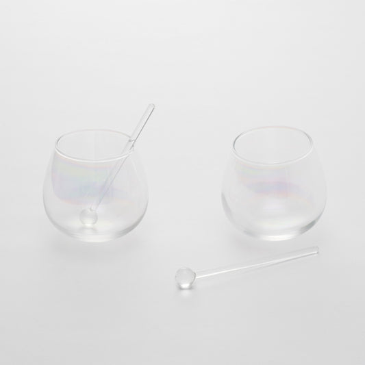 Babble Glass with Glass Stirrers / Set of 2